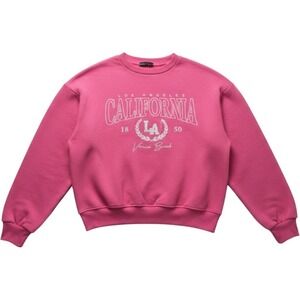 Green Goddess Sweatshirt Womens Medium Pink California LA Venice Beach Pullover